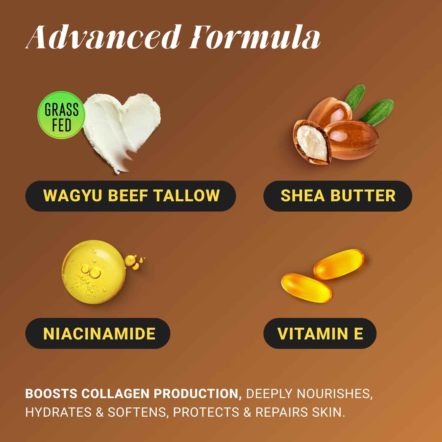 Non-Greasy Beef Tallow for Skin &Hair 5OZ Shea Butter, Vitamin E, Niacinamide, Whipped Grass Fed Beef Tallow for Face Moisturizer Cream, Lotion for Women & Men, Anti-Aging Face Moisturizer Leyo Rujera