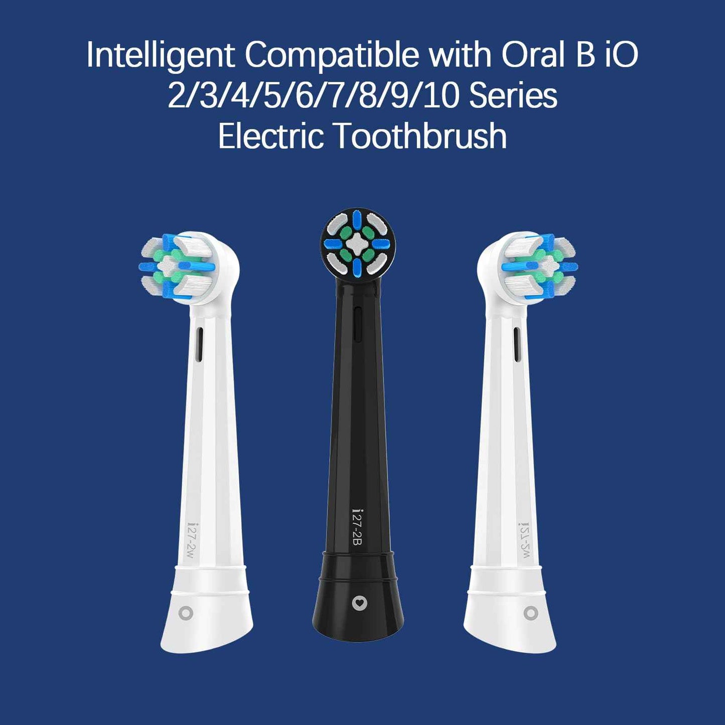 8 Pack Smart Cleaning Replacement Heads Compatible with Oral B iO 2 3 4 5 6 7 8 9 10 Series Electric Toothbrush, Brush Heads Compatible with Oral B iO Electric Handles (Black)