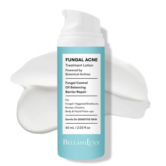 BellamiLuxx Fungal Acne Treatment Lotion: Effective Face & Body Pimple Cream for Bumps, Clusters, Itch & Redness – Fungal Prone Skin Acne Treatment Moisturizer for Teens & Adults with Natural Actives