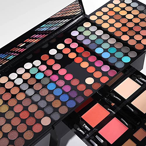 UNIFULL 190 Color Makeup Palette Kit with Eyeshadow, Brushes & Mirror