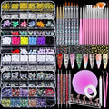 Teenitor Nail Art Kit with 3D Charms, Rhinestones & Brushes