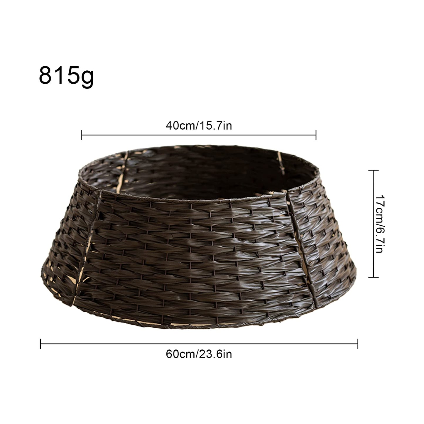 belupai Wicker Christmas Tree Skirts Collar Rings, Artificial Rattan Christmas Tree Skirt Stand Farmhouse Xmas Tree Collar for Artificial Christmas Trees Decoration(Coffee,S)