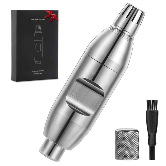 SUERBEATY Manual Nose Hair Trimmer for Men, Battery-Free, 304 Stainless Steel with R-Type Blades, Silent, Waterproof & Travel-Friendly, Painless Grooming for Daily/Office/Travel