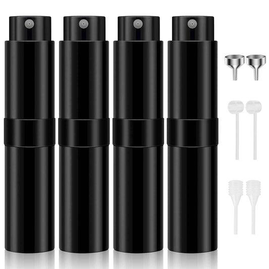 Saiveina 8ml Travel Perfume Atomizer Bottles Refillable, Mini Atomizer Sprayer for Perfume, Empty Travel Cologne Bottle Pocket Perfume Dispenser(4 Pack)