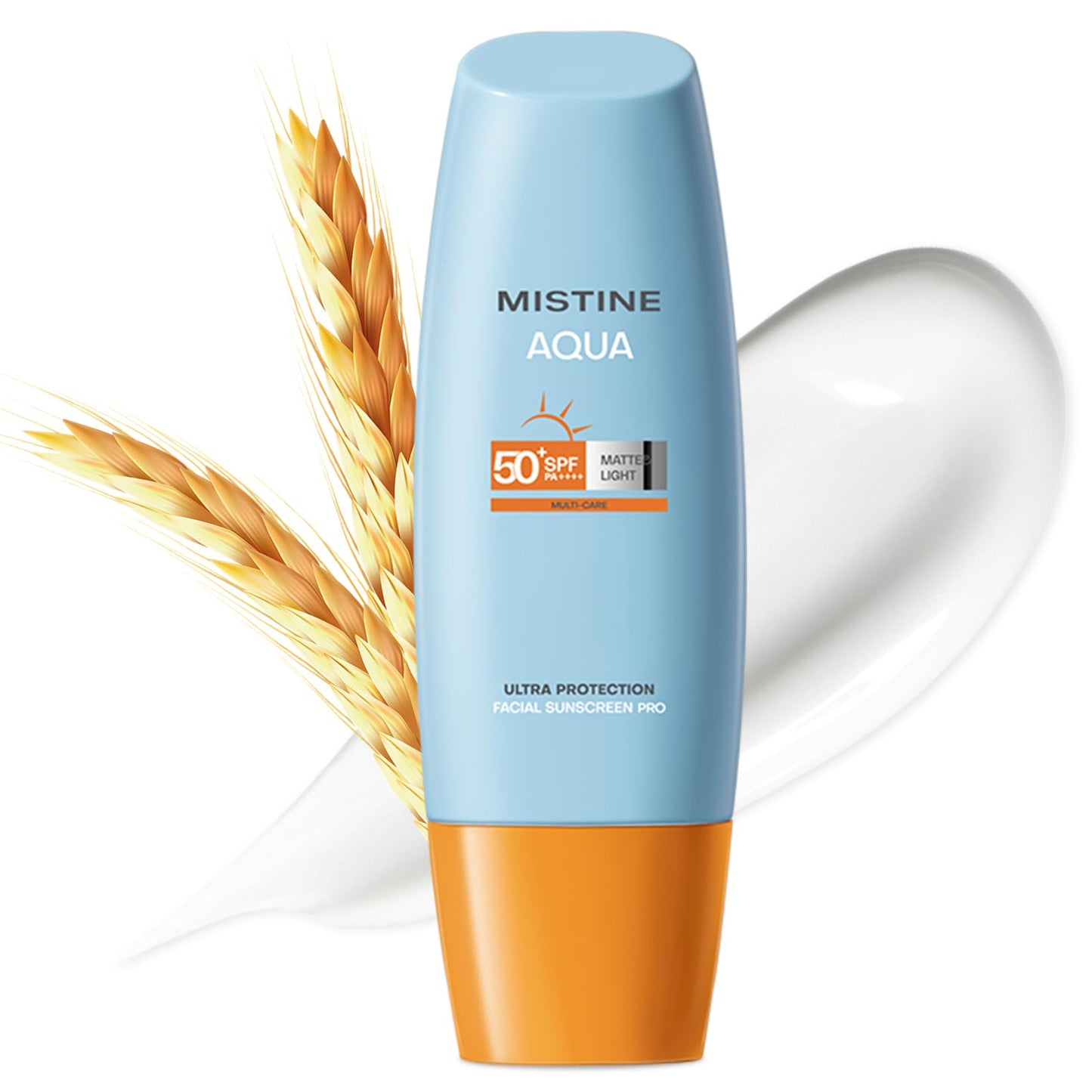 MISTINE Waterproof Sunscreen for Face SPF 50+ 3 fl.oz, No White Cast Face Sunscreen for Oily Skin, Non-Greasy, Sweat Proof Formula, Lightweight Sunscreen for Face