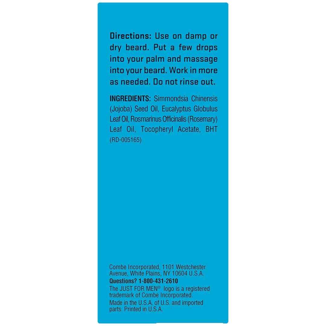 Just For Men The Best Beard Oil Ever, Supports Growth, Made with Vitamin E, Eucalyptus, Rosemary, and Jojoba Oil, Smoothes and Softens without clogging pores, Light & Nongreasy, 1 Fl Oz