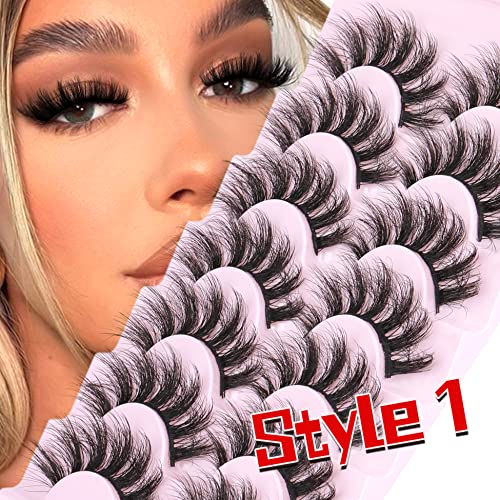 Mink Lashes 21 Pairs 5D Wispy Fluffy False Eyelashes Natural