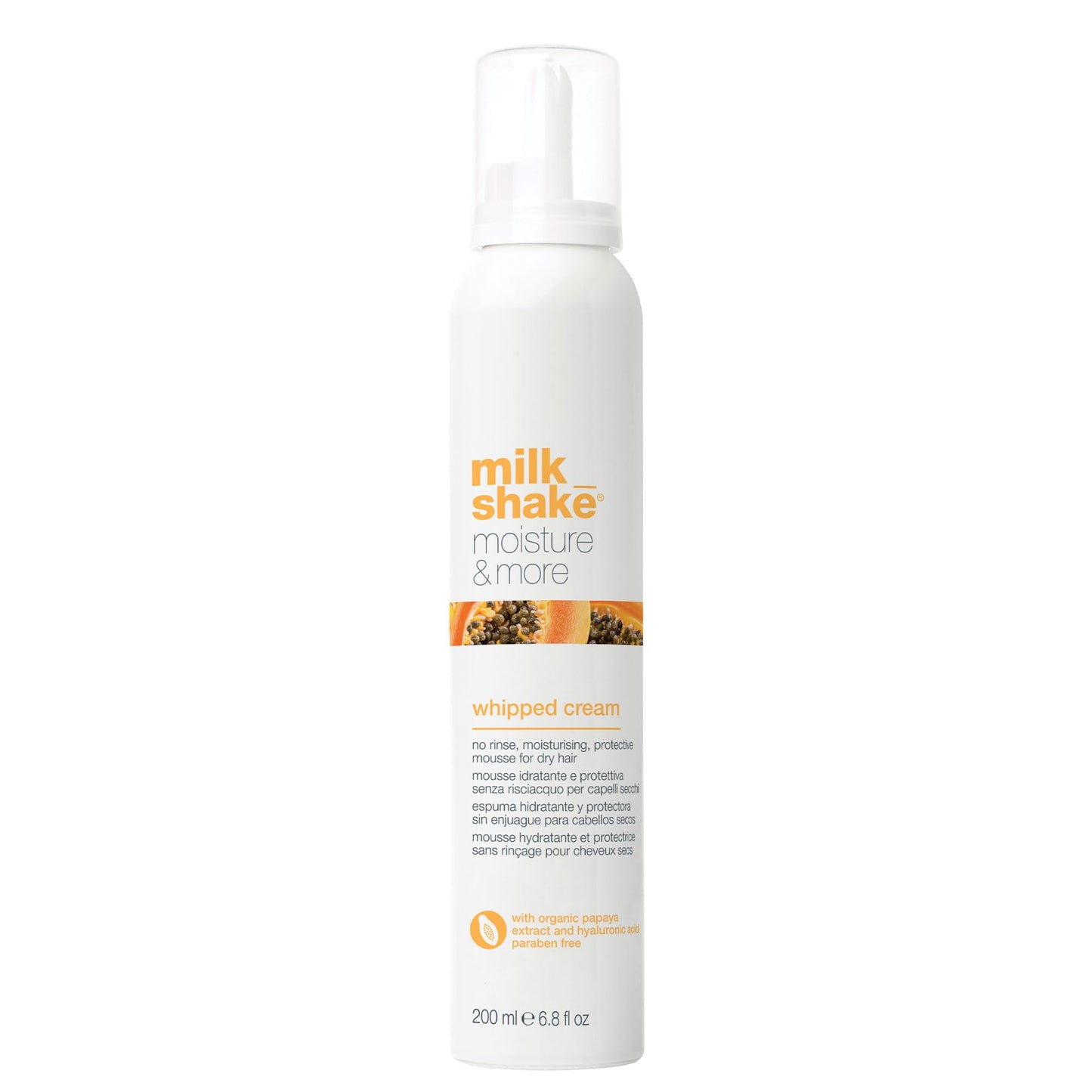 milk_shake Moisture & More Whipped Cream - Conditioning No Rinse Hair Moisturizer Foam | Shinier Hair with Healthy Glow | Boosts Softness | 6.8 fl oz (200 ml)