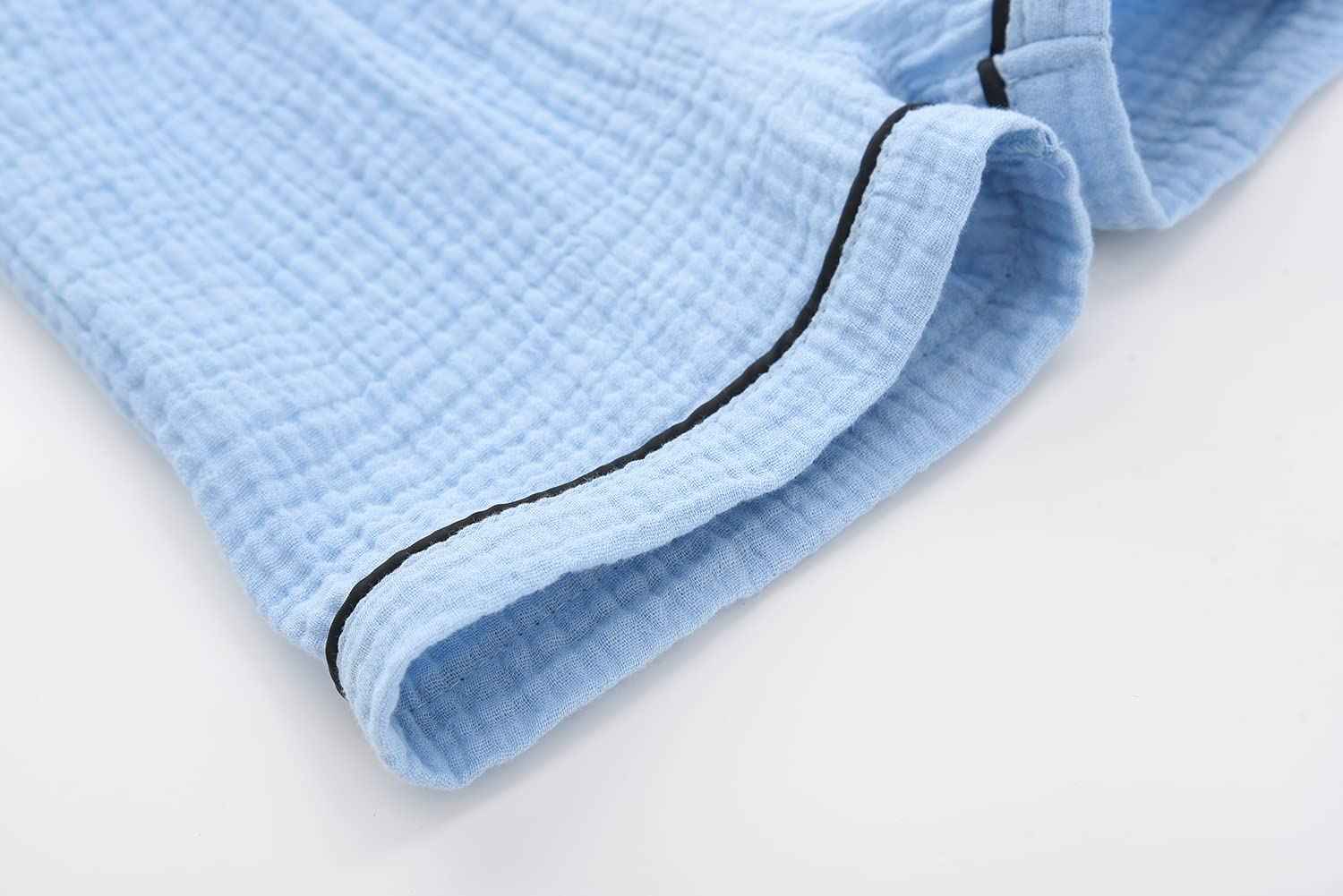 BINIDUCKLING Kids Pajamas Girls Button Up Short Pjs 6-7 Years Blue