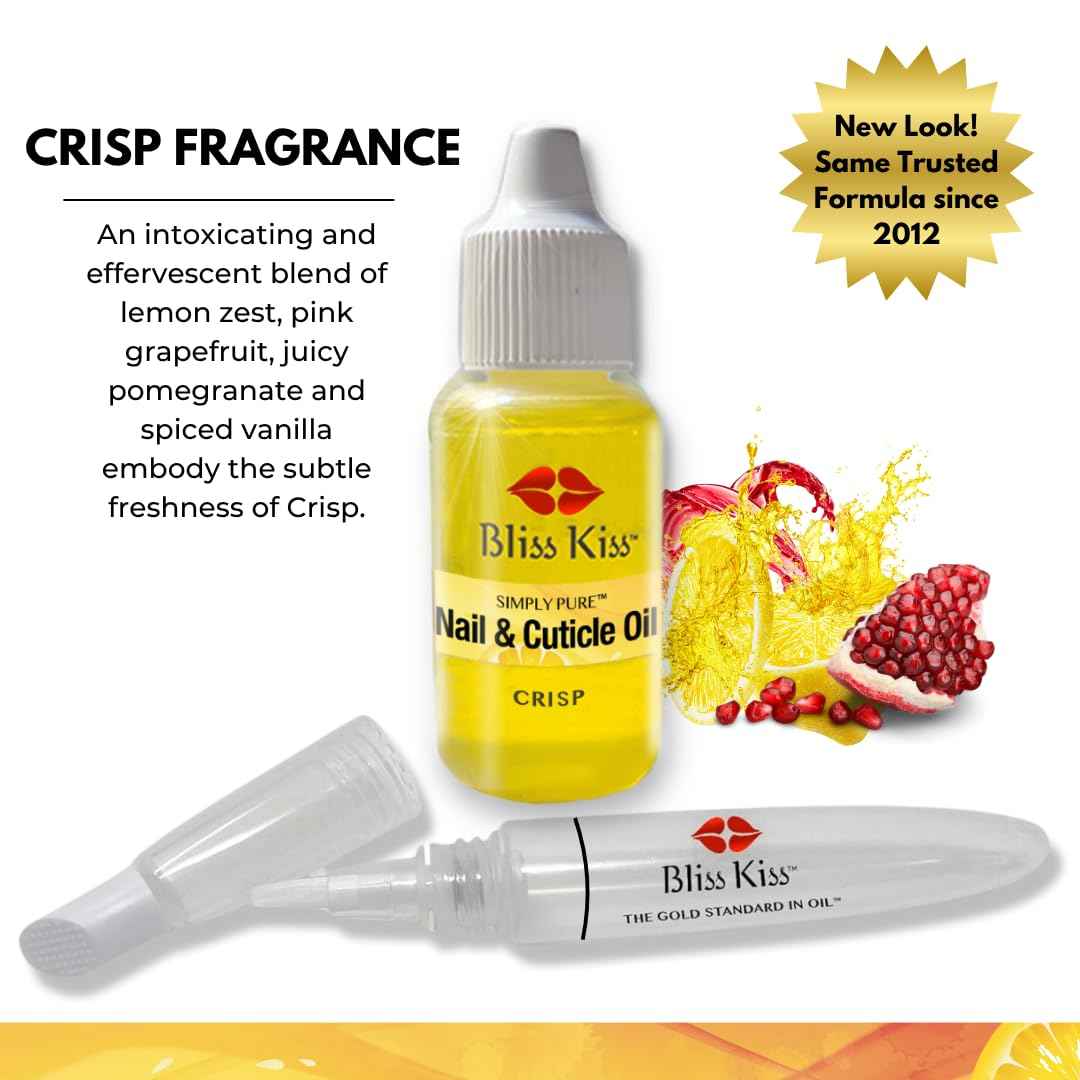 Bliss Kiss Refillable Nail Oil Pen & Simply Pure Cuticle Oil 15 ml Bottle Bundle