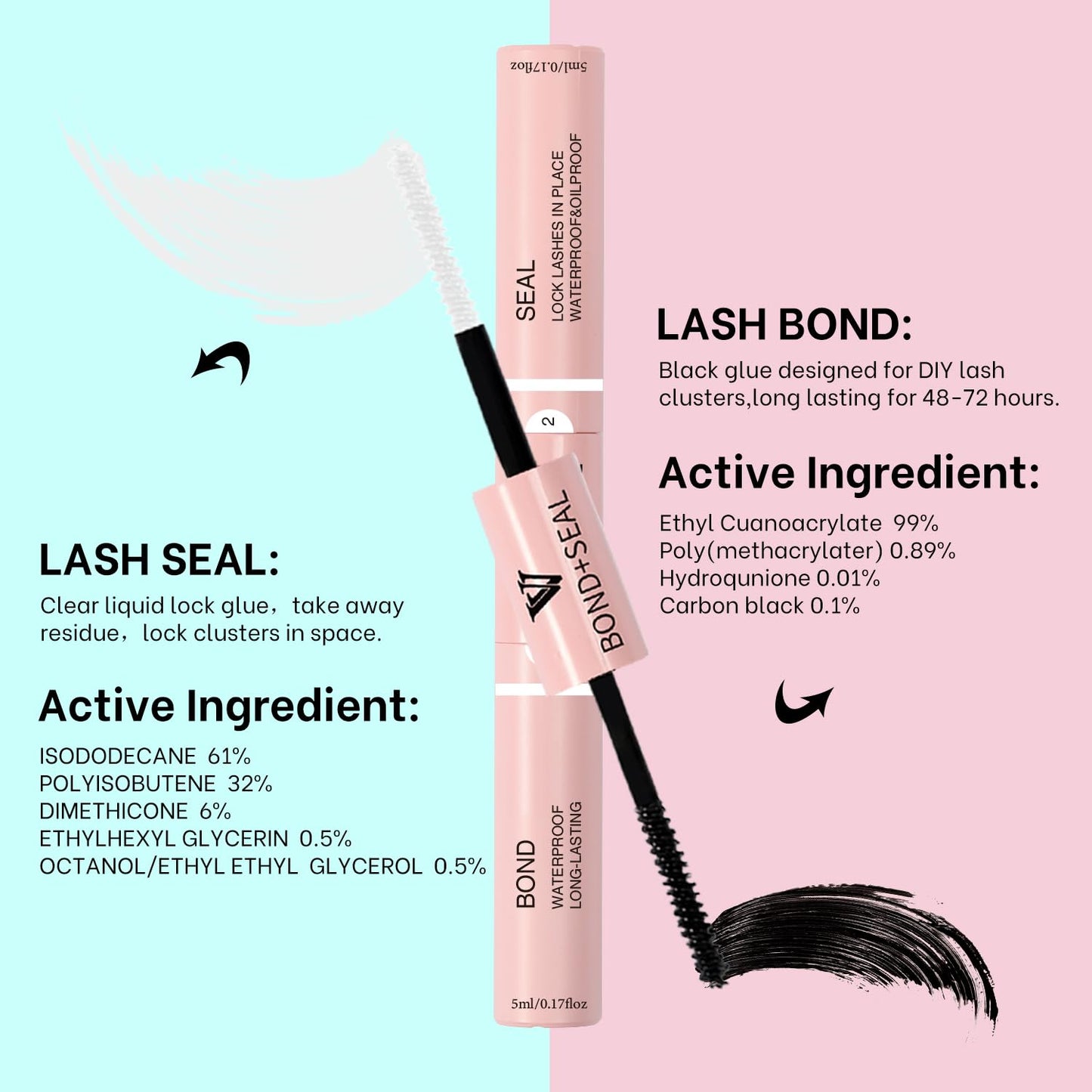 VAVALASH Lash Clusters Kit 60D 10-20mm Cluster Lashes Wispy Volume Individual Lashes, Lash Bond and Seal Glue, Lash Tweezer for DIY Lash Extension at Home (60D-10-20MIX-KIT)