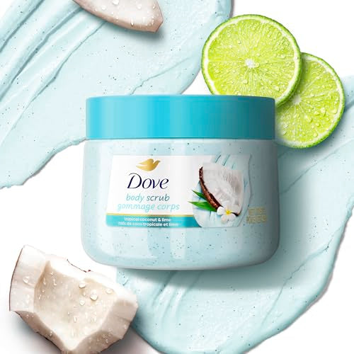 Dove Coconut & Lime Body Scrub 15 oz - pH-Balanced Exfoliating & Nourishing