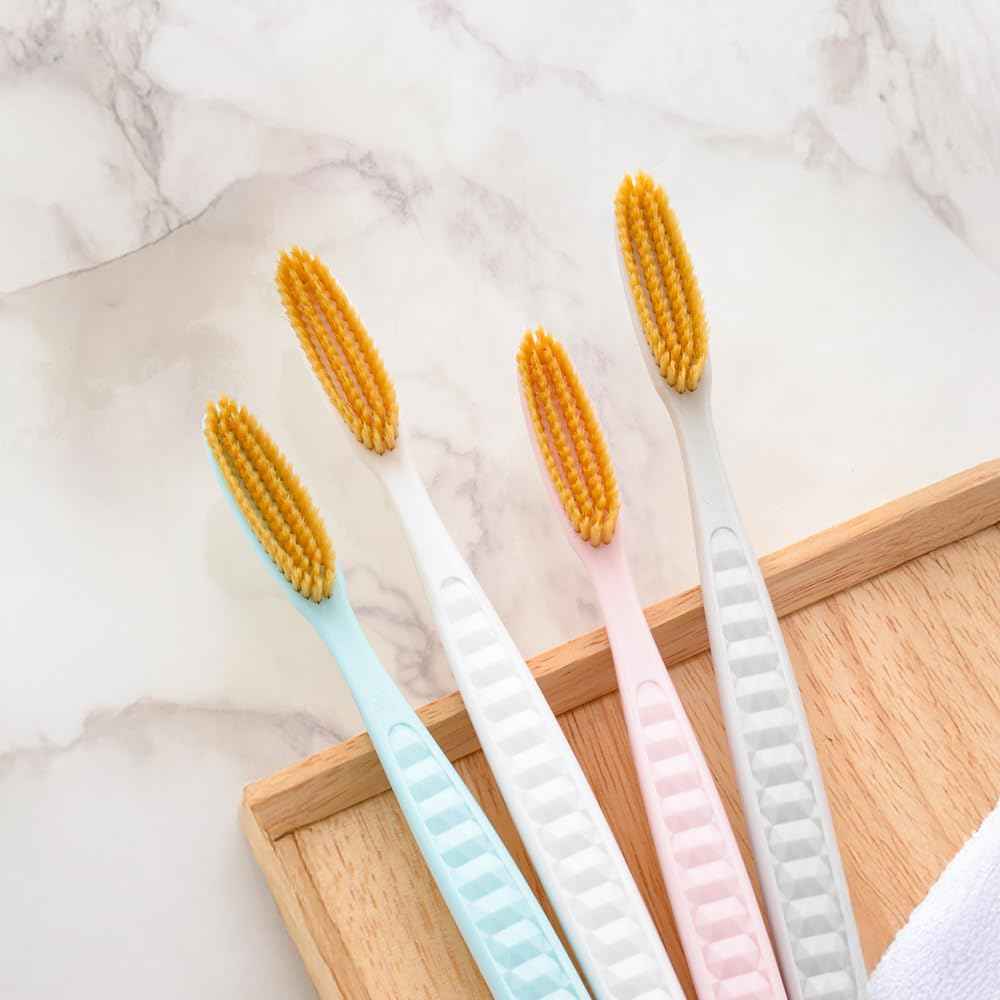 WANGTA Gold – Extra Soft Extra Large Toothbrush – 1.6 inch (4 cm) Wide Head | 4,000 Ultra-Fine Bristles for Sensitive Gums | Premium Korean Toothbrush (10 Pack)