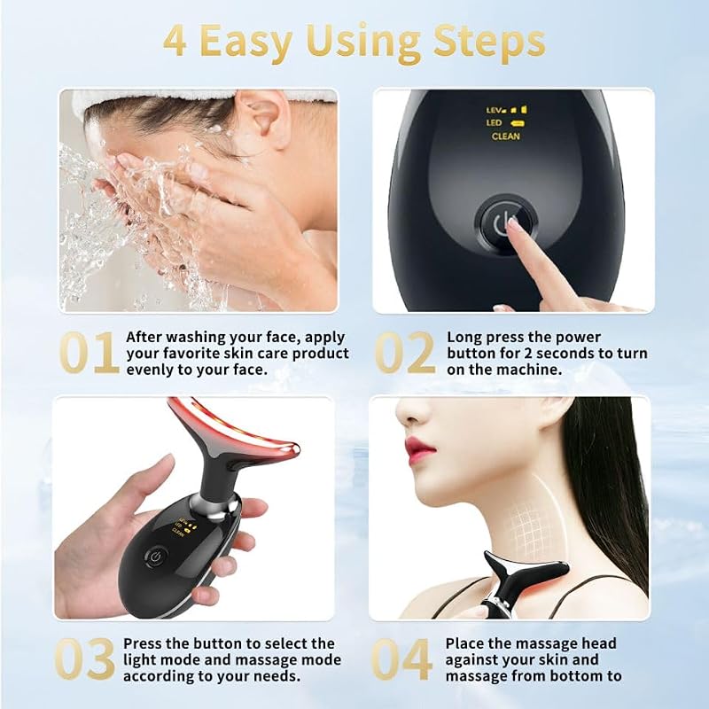 7-Color LED Facial Beauty Device with Vibration & Heat