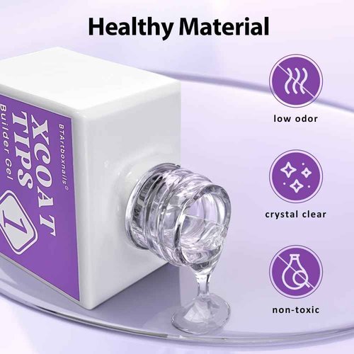 BTArtboxnails French Tip Press on Nails with Builder Gel for Nails Set