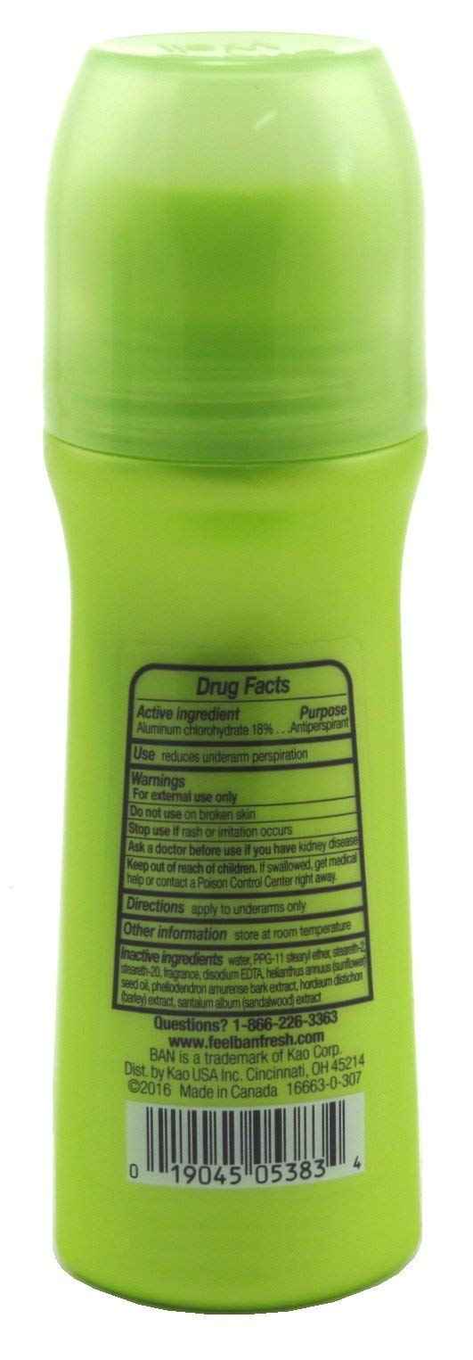 Ban Deodorant 3.5 Ounce Roll-On Powder Fresh (103ml) (6 Pack)