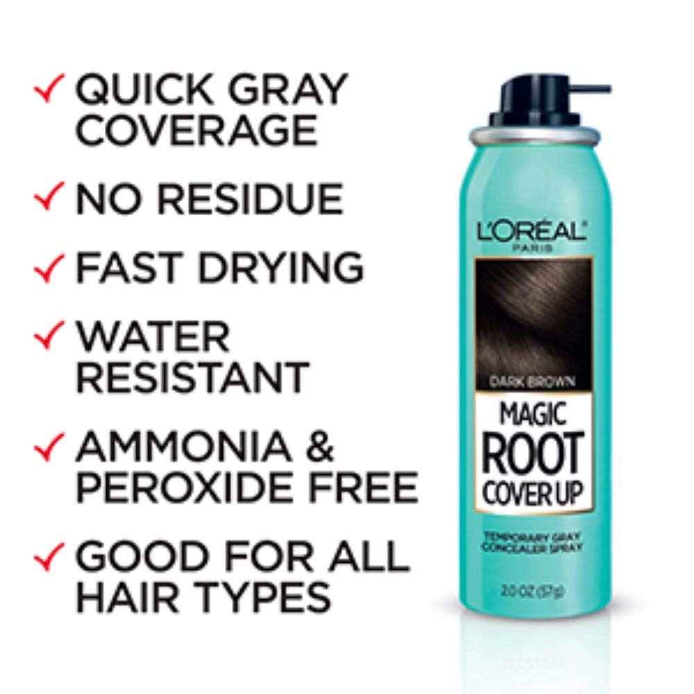 L'Oreal Paris Hair Color Root Cover Up Spray for Gray Roots Concealer (Pack of 2) Light Golden Brown and Medium Brown