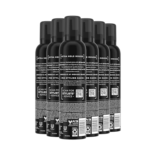 TRESemm? Hair Mousse Pack of 6 Extra Hold For 24H Touchable Hold & Volume with Pro Lock Tech 10.5 FL Oz