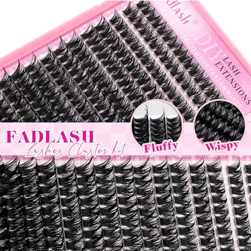 FADLASH Lash Clusters Kit 60D+80D D Curl 10-18mm