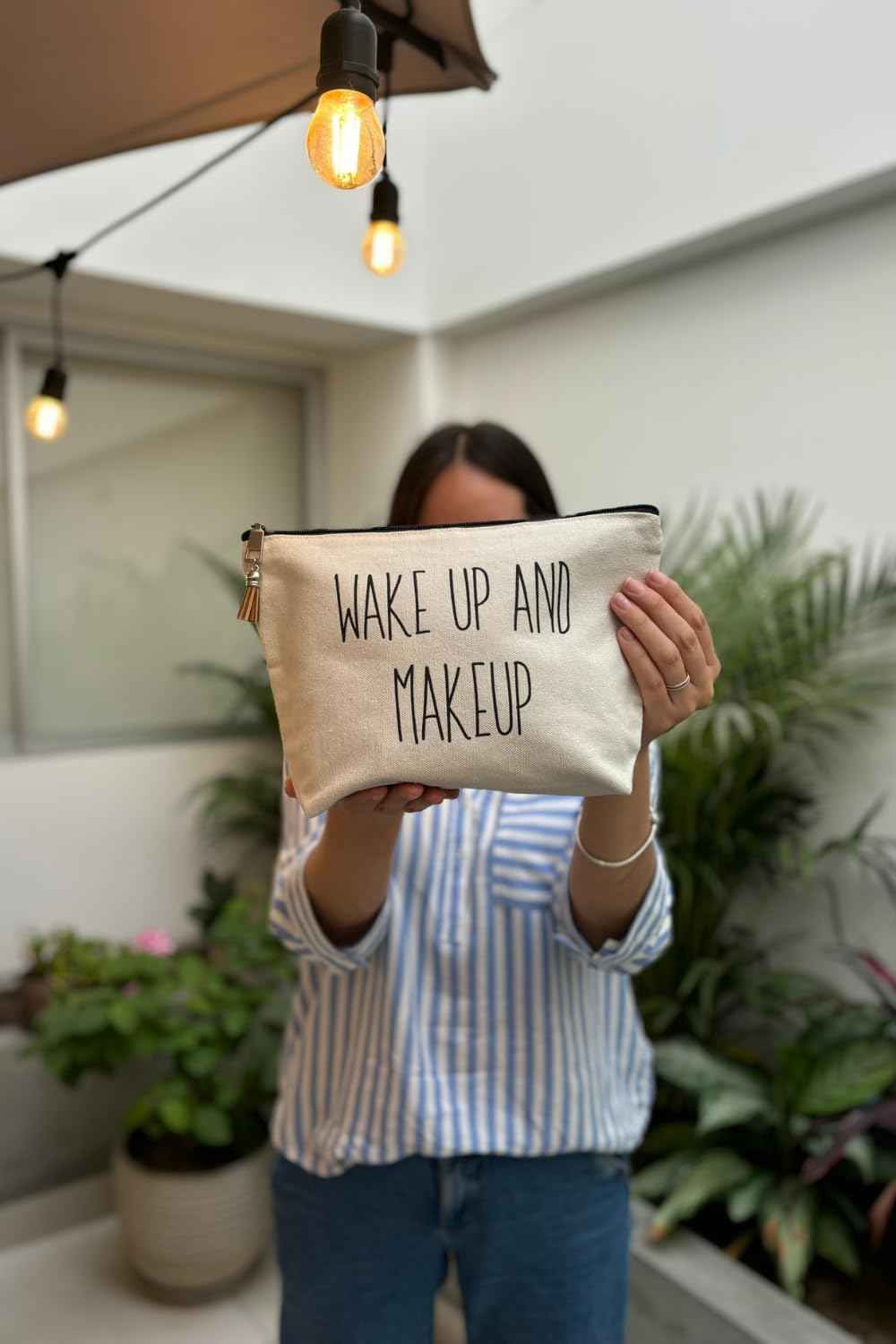 USEFEX Stylish Makeup Bag Organizer | Perfect 100% Cotton Canvas Cosmetic Bag Ideal for Travel and for Cute Gifts