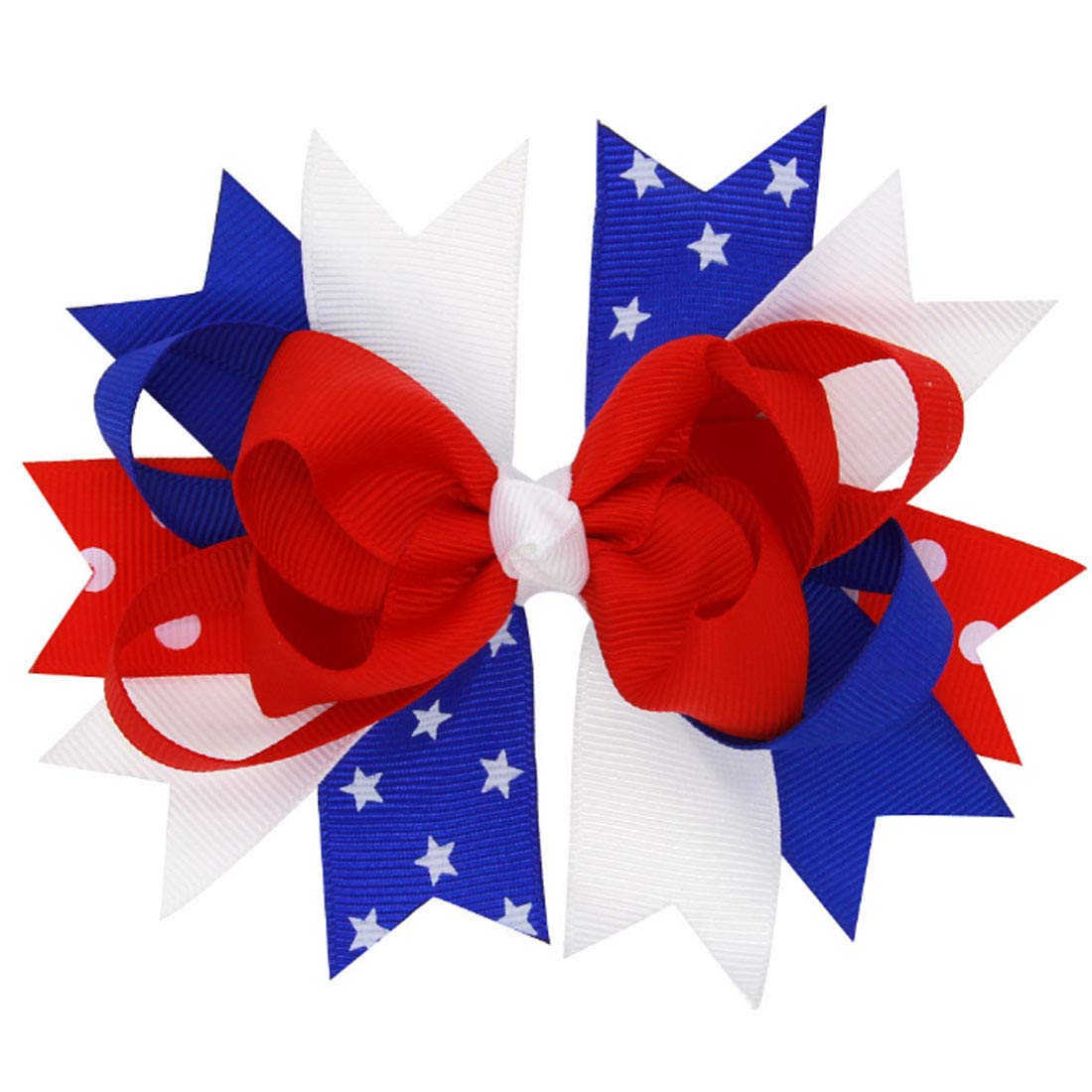 Girl Hair Clip Hair Bows Boutique Alligator Hairpins Hair Accessories for 4th of July 2 Pack ZFJ04 (Style 5)