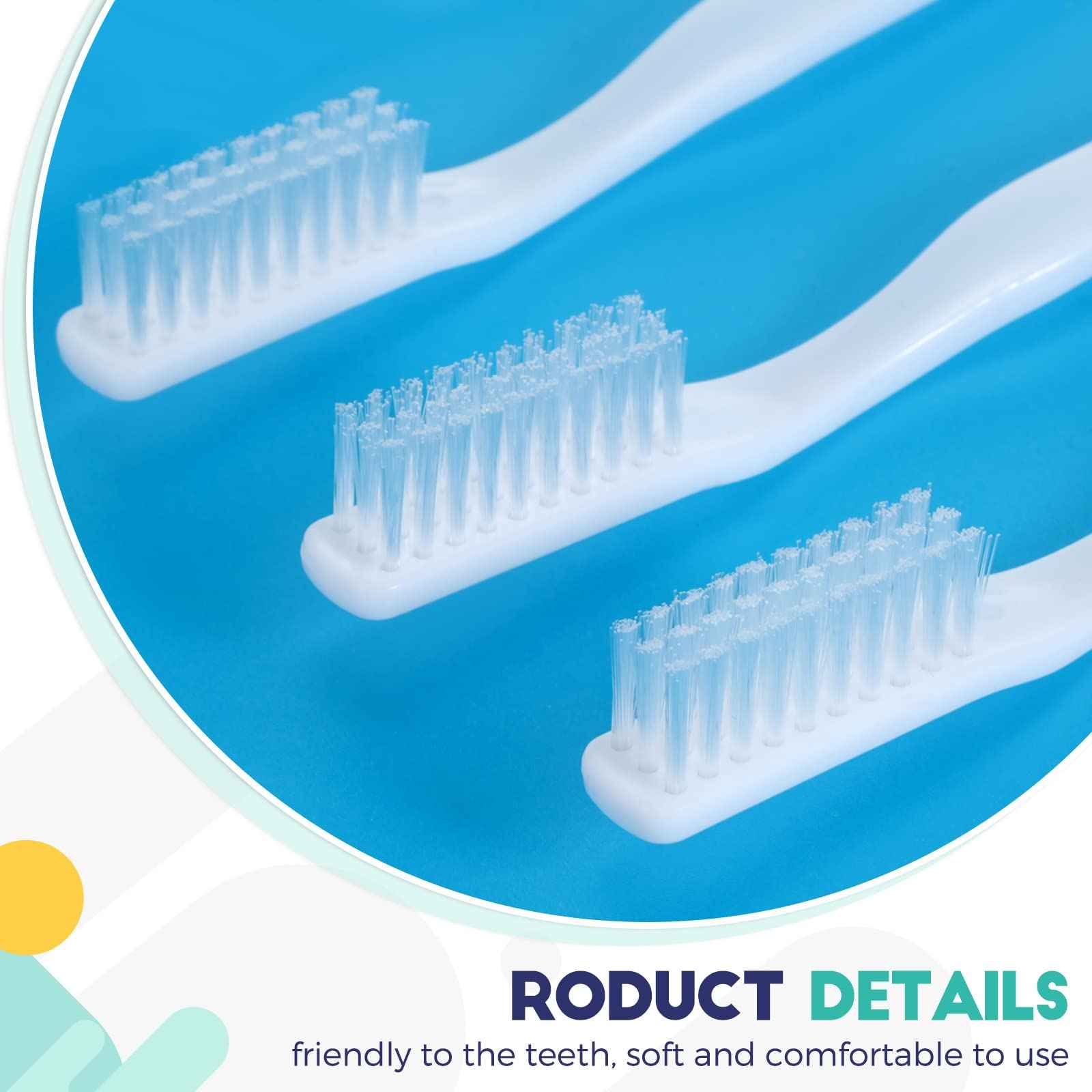 Yetene 400 Pack Individually Wrapped Disposable Toothbrush Bulk Hard Bristle Adult Manual Tooth Brush Travel Toothbrushes Single Use Toothbrush for Homeless Women Men Hotels Guest Rooms, White
