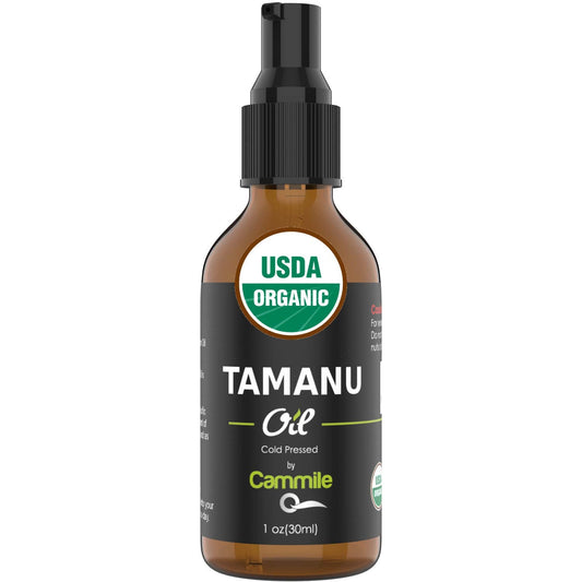 Cammile Q Organic Tamanu Oil - Natural Psoriasis Treatment - Great For Eczema, Acne & Scars - Cold Pressed