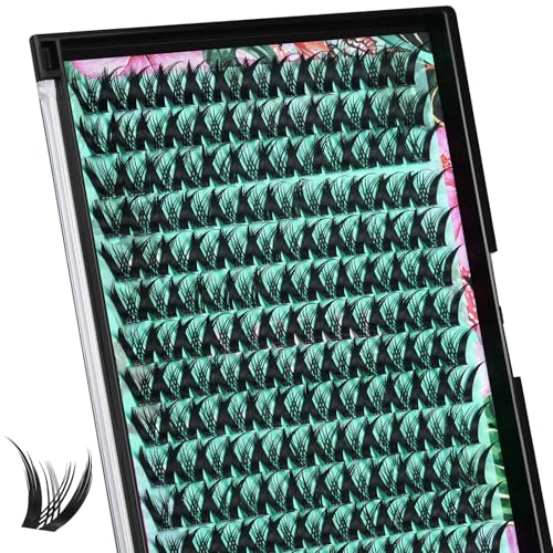 Lash Clusters Manga 168Pcs Eyelash Cluster Wet Look Ultra-Thin Invisible Lash Band Eyelashes Extensions Spiky Anime Wide Span Lashes(Kitten,C-10mm)