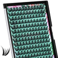 Lash Clusters Manga 168Pcs Eyelash Cluster Wet Look Ultra-Thin Invisible Lash Band Eyelashes Extensions Spiky Anime Wide Span Lashes(Kitten,C-10mm)