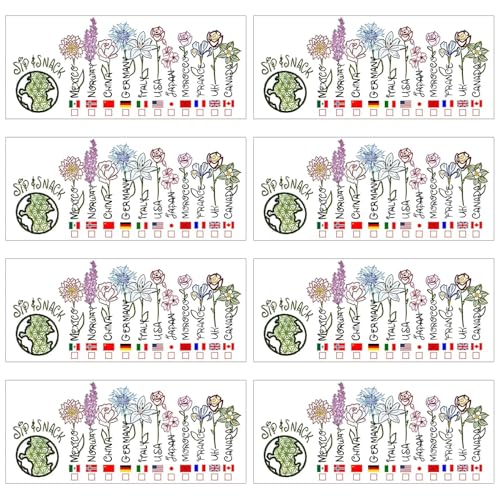 Epcot Drinking Around the World Temporary Tattoos Pack of 8