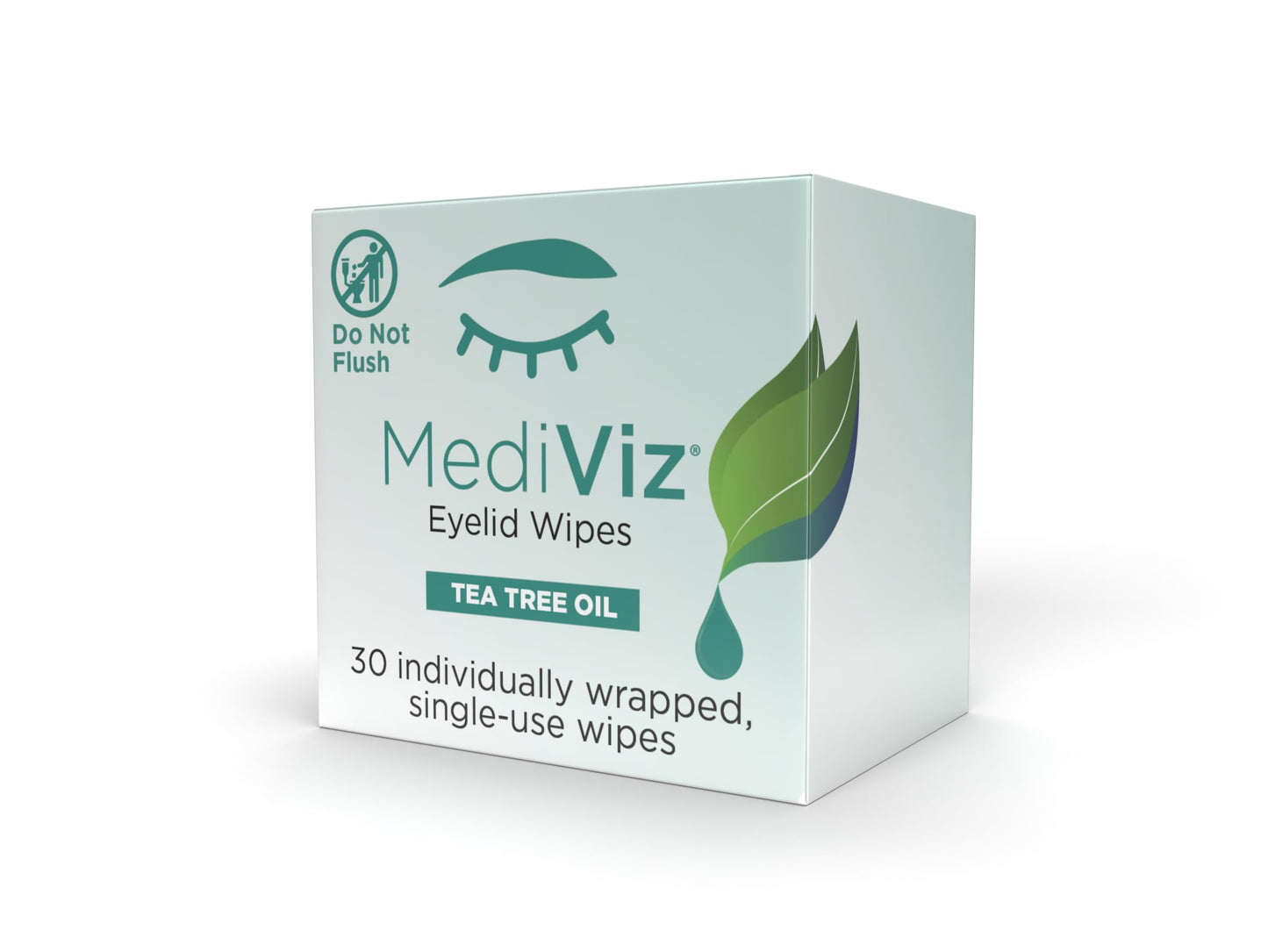 MediViz Tea Tree Eyelid Cleanser Wipes – 30 Single-Use Towelettes – Eyelash & Eyelid Wipes for Soothing Dry Eye Irritation, Demodex Removal & More