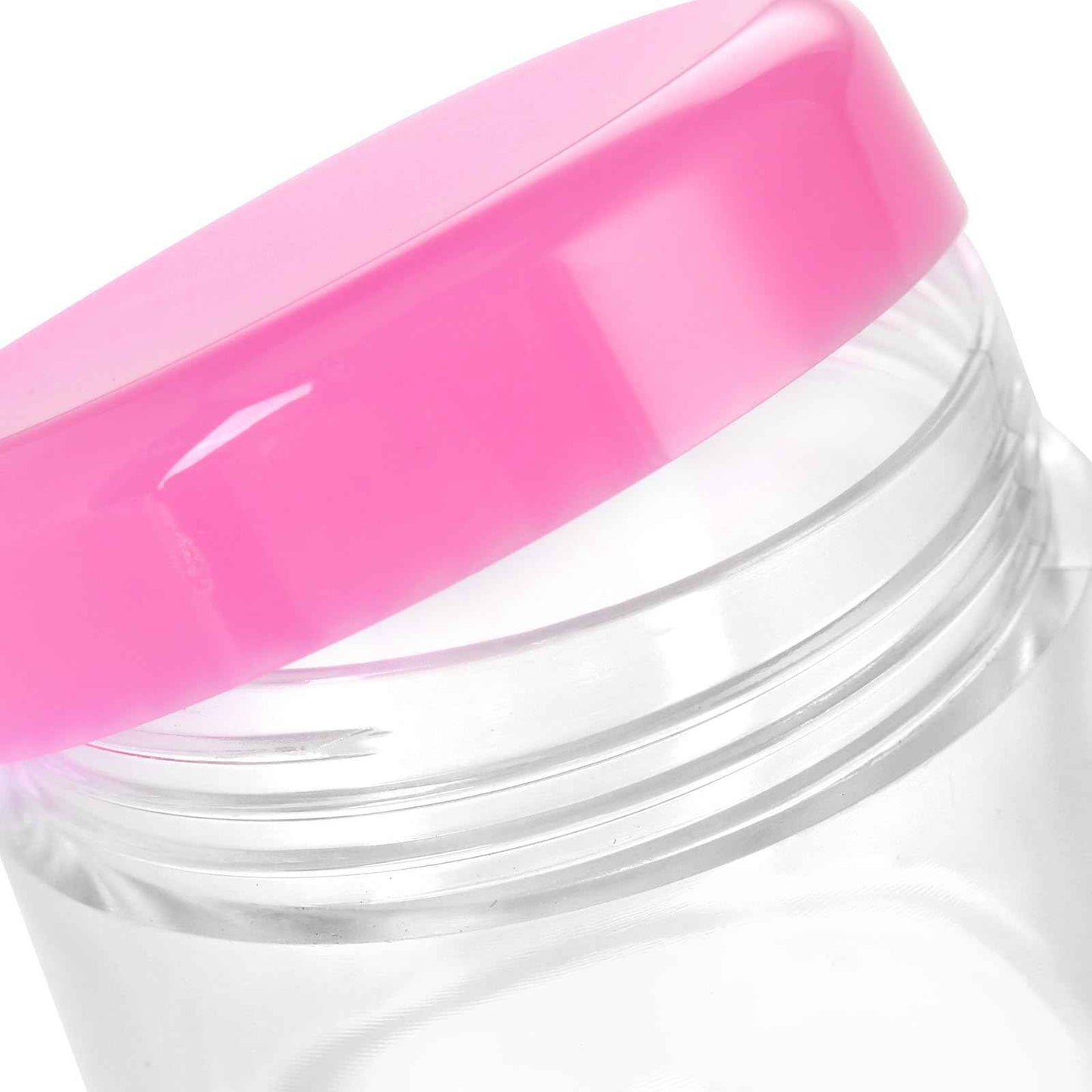 HOIGON 96 PCS 20g 20ml Clear Plastic Sample Containers, Leak-Proof Round Plastic Cosmetic Containers with Pink Screw Lids, Clear Pot Jars for Creams, Lotions, Makeup, Colored Acrylics