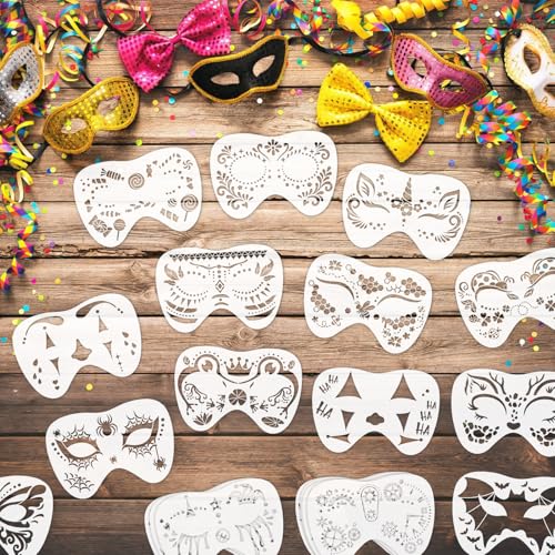 HOWAF 20 Pcs Kids Face Paint Stencils Set - 20 Designs