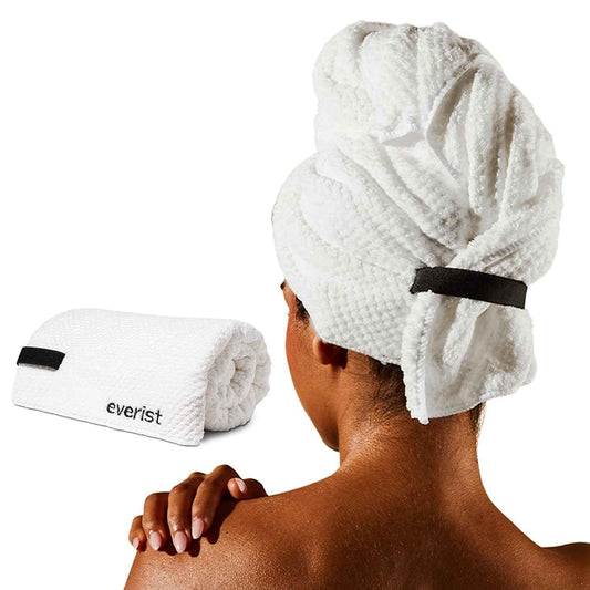 Everist The Quick-Dry Hair Towel, Microfiber, 50% Shorter Dry Time, Reduce Hair Breakage, Flexible Strap for Secure Fit, 1 Each