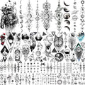 33 Sheets Outer Space Temporary Tattoos for Kids Boys Girl Women Men Adults Children, Geometry Astronaut Universe Fake Tattoo Star Moon Solar Syetem