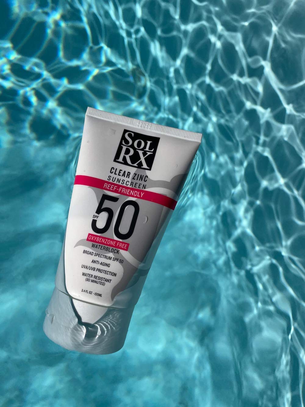 SolRX MINERAL+ SPF 50 Sunscreen - Zinc Oxide Sunscreen, Water Resistant Sunscreen, Reef Safe Sunscreen, Broad Spectrum Sunscreen for Face and Body