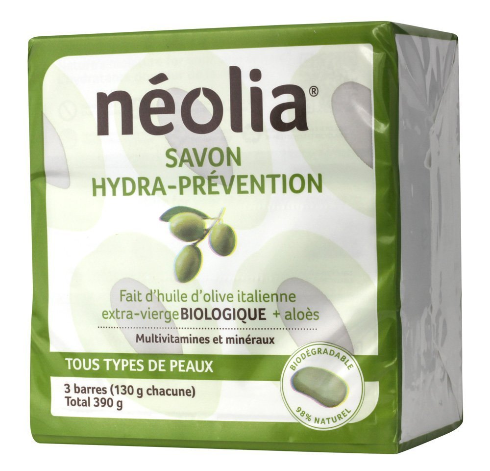 (3 x 130ml) - Neolia Hydra-prevention Olive oil soap (3 x 130g)