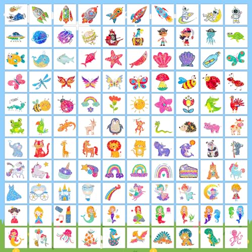 408 PCS Temporary Tattoos for Kids - Glitter & Glow Stickers