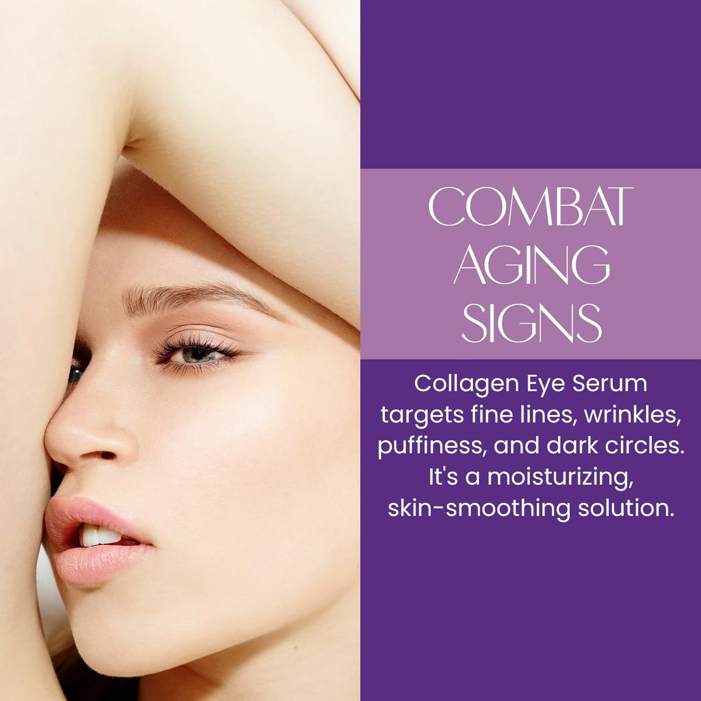 The Beauty Standard Collagen & Hyaluronic Acid Under Eye Serum - Anti Aging - Hydrating, Reduces Puffiness, Dark Circles & Wrinkles - Cruelty Free Korean Skin Care For All Skin Types - 1 oz / 30 ml