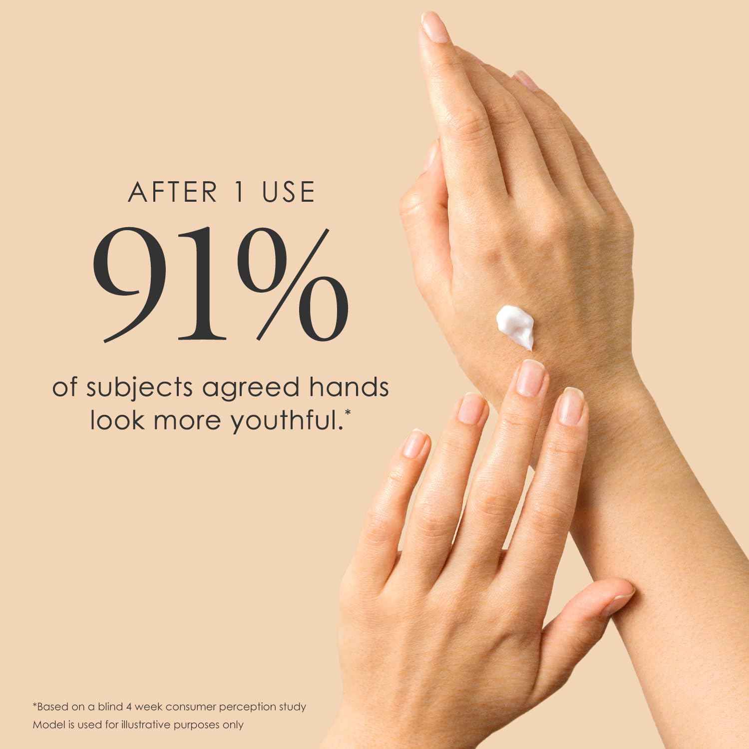 BODY FIRM Crepe Erase Ultra-Reparative Hand Cream, Anti-Aging Hand Treatment, Lotion with Moisturizing Shea Butter, Vitamin E and Squalane for Cracked, Dry Hands, Supports Wrinkle on Hands, 3 fl oz