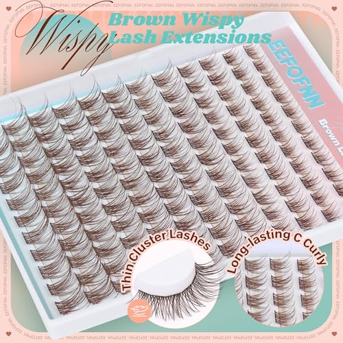 Brown Wispy Lash Clusters C Curl 8-16MM DIY Eyelash Extensions