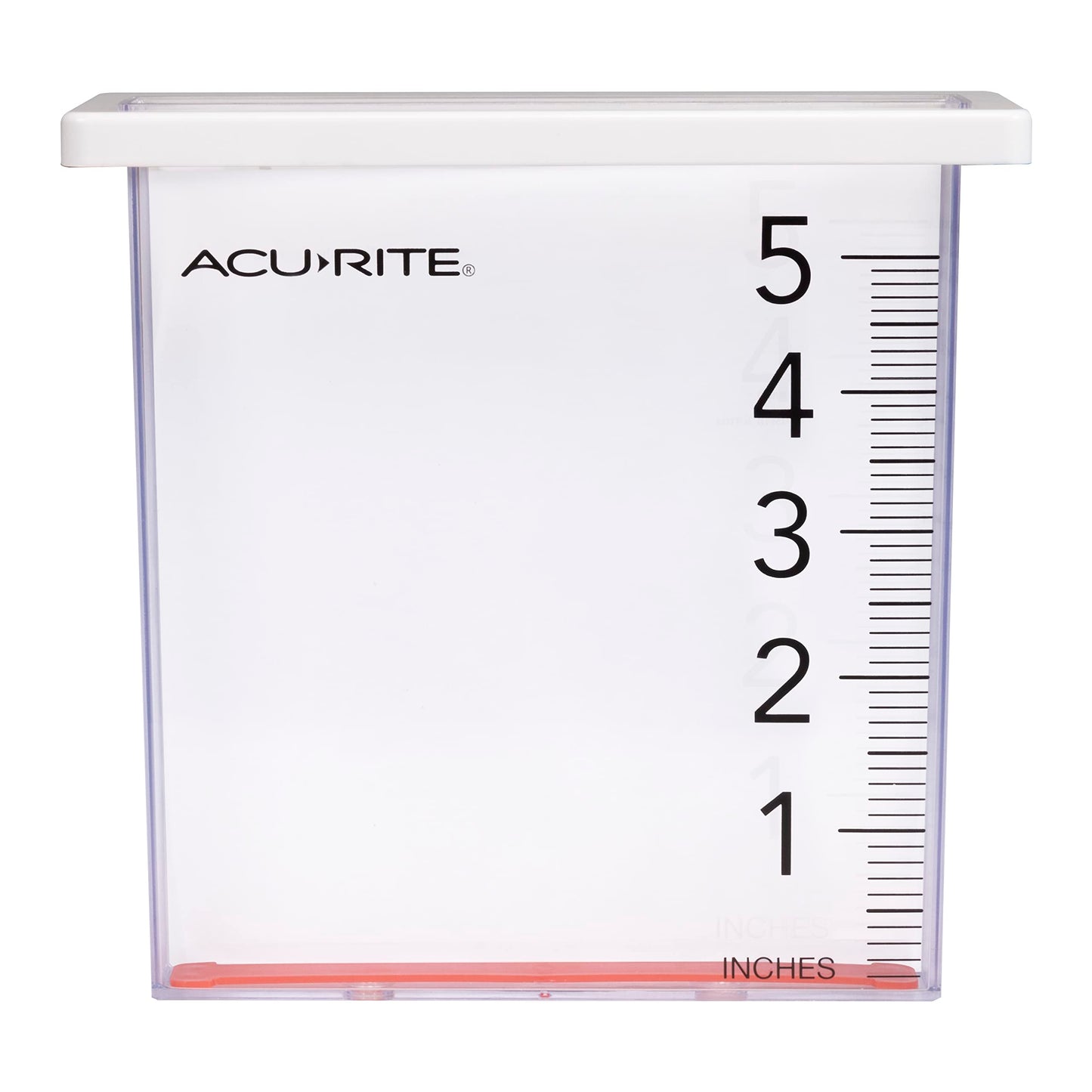 AcuRite 5" Capacity Easy-to-Read Magnifying Acrylic, Blue (00850A2) Rain Gauge & Waterfall Rain Gauge with 5-inch Rainfall Capacity (00858W), Clear