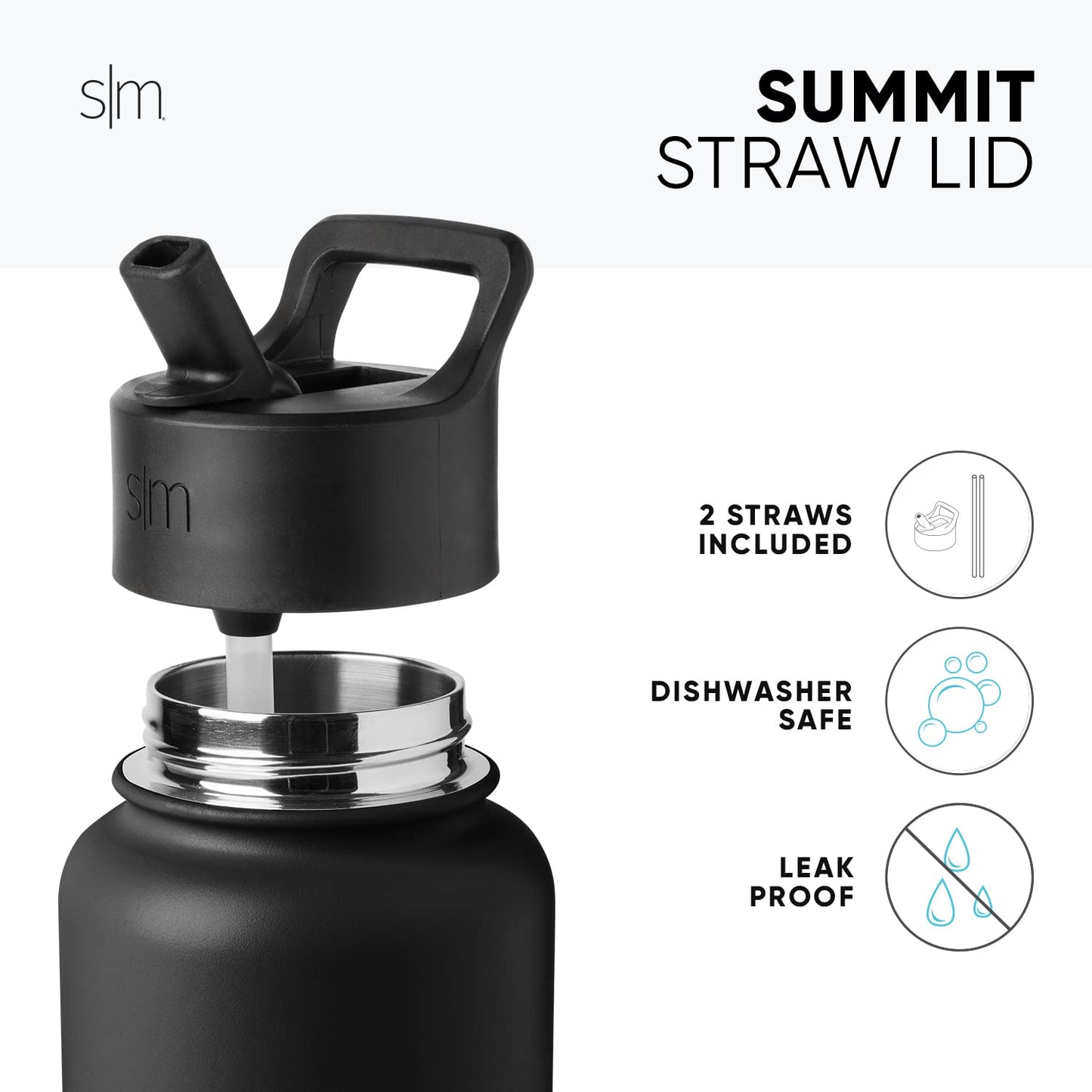 Simple Modern Water Bottle with Straw Lid Vacuum Insulated Stainless Steel Metal Thermos | Reusable Leak Proof BPA-Free Flask for Gym, Travel, Sports | Summit Collection | 22oz, Glamping Forest