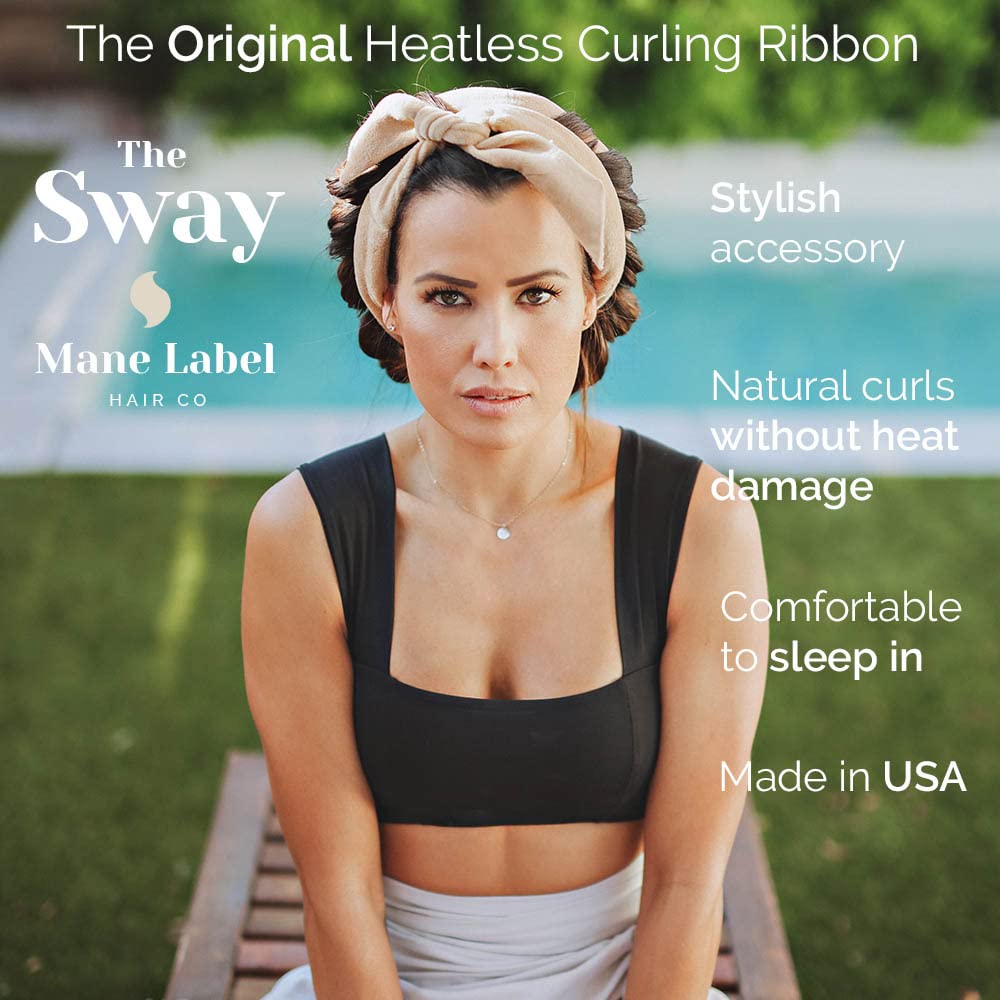 Hair Curling Ribbon Wrap: The Original Sway Heatless Curling Ribbons | Luxe Velour | Mane Label Hair Co. (Black)