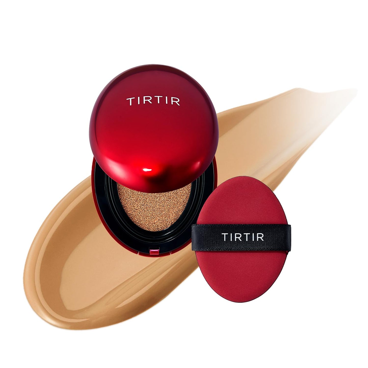 [*Mini Size*] TIRTIR Mask Fit Red Cushion Foundation | Full coverage, Weighless, Skin fit, Satin Glow Finish, Korean cushion foundation (#30N Rich Honey, 0.15 Fl Oz)