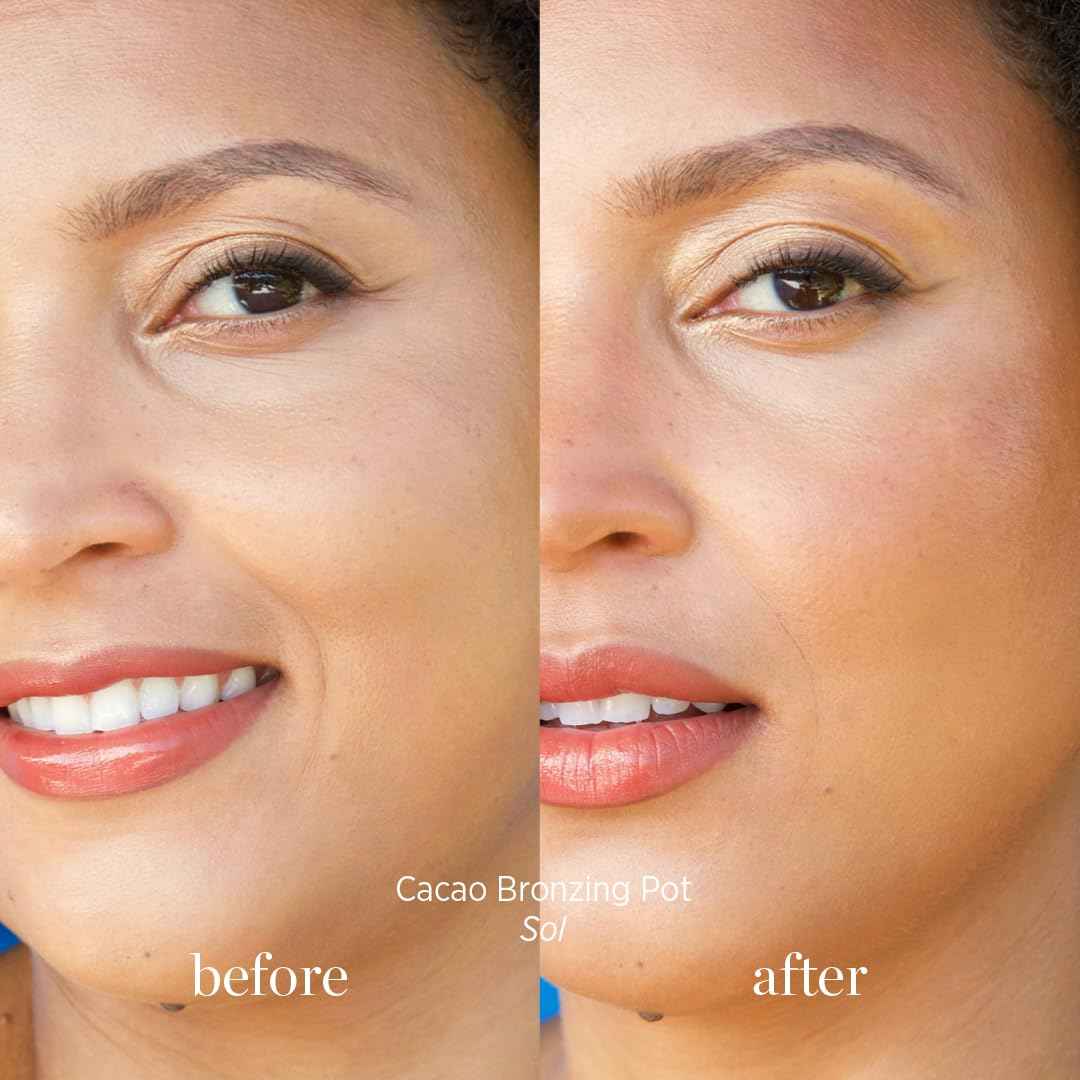 Ere Perez - Cacao Bronzing Pot | Weightless, Creamy, Blendable, Balmy | Cacao + Shea Butters, Vitamin E | Vegan, Cruelty-Free, Clean Beauty (Sol, 0.26 oz | 7.5g)