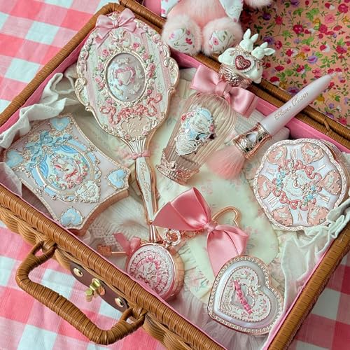 Petal Bloom Bunny Garden Makeup Gift Set - Pink Theme, 9-Piece Beauty Collection with Jewelry Case