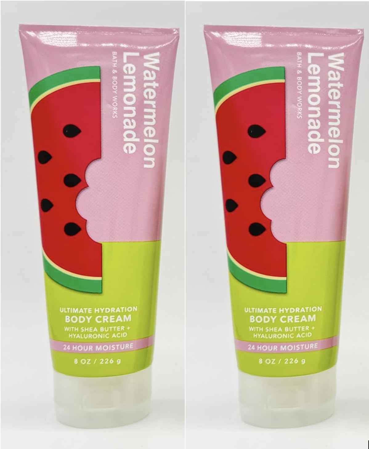 Bath and Body Works Gift Set of of 2 - 8 oz Body Cream - (Watermelon Lemonade)