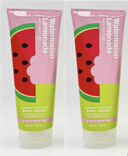 Bath and Body Works Gift Set of of 2 - 8 oz Body Cream - (Watermelon Lemonade)