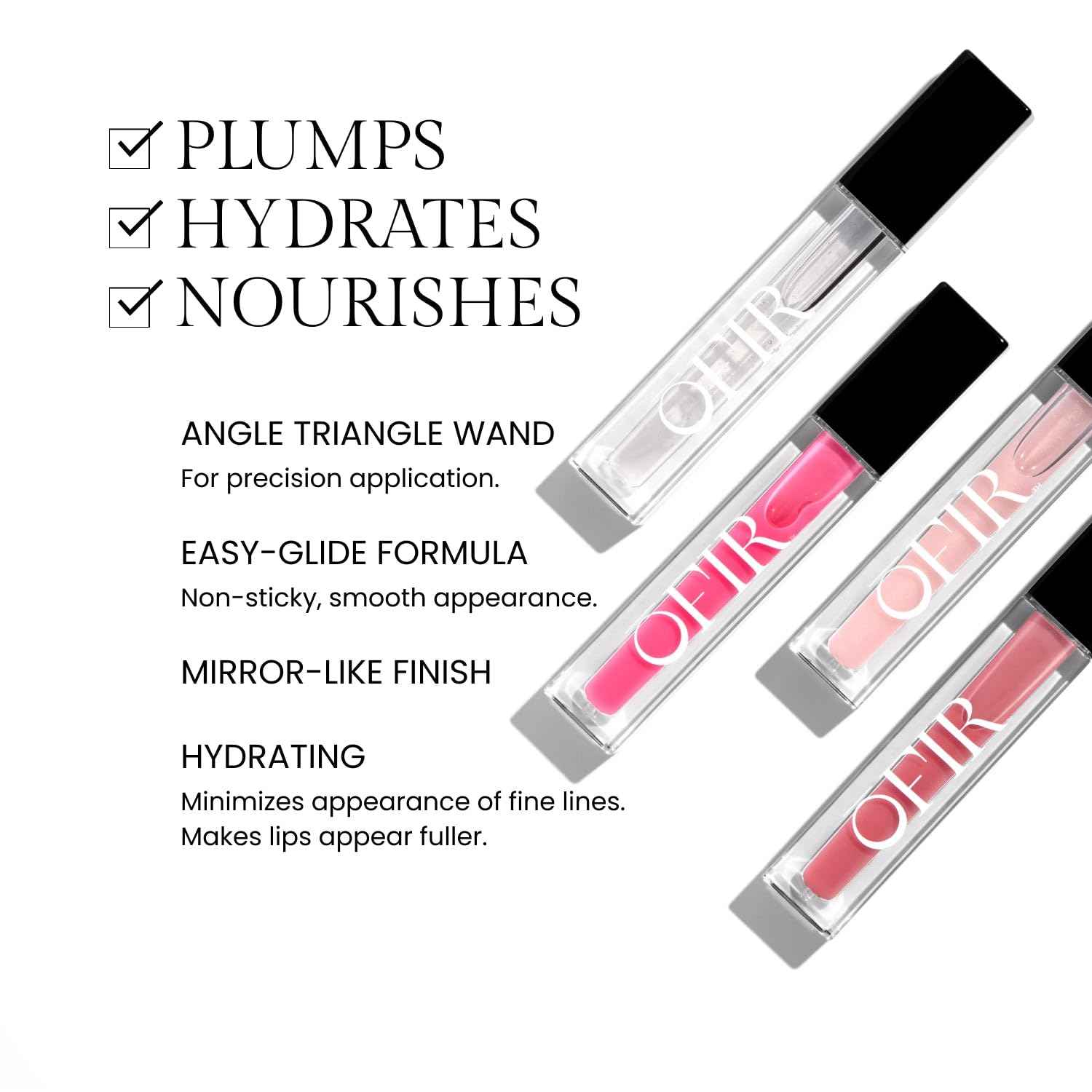 OFIR Surreal Shine Plumping Lip Gloss for Women | Clear, Non-Sticky, Hydrating Lip Gloss with Menthol & Vitamin E | High Shine, Vegan, Cruelty-Free | Muse - Warm Nude | 0.15 FL OZ